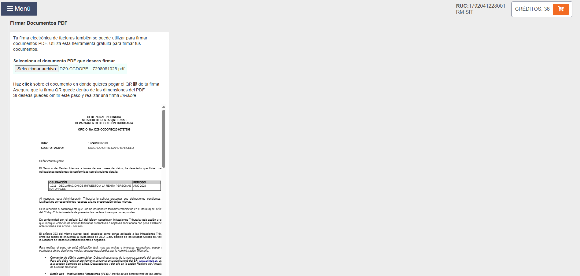Valida documentos firmados